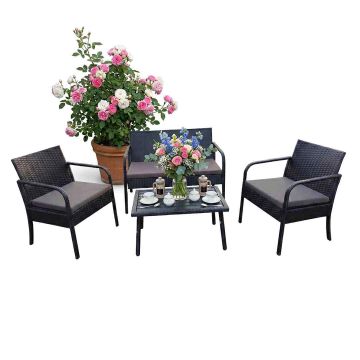 Комплект уличной мебели Relaxdays 10053341_46, 4 предмета, до 4 мест