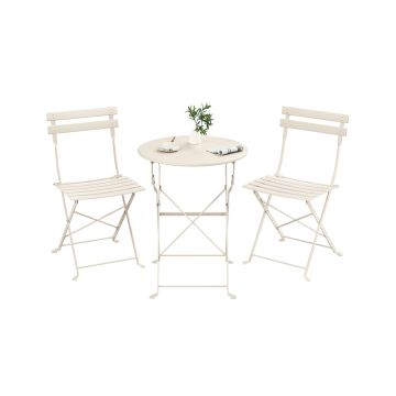 SONGMICS GGF036LZ01 Outdoor Furniture Set, 1 Table and 2 Chairs