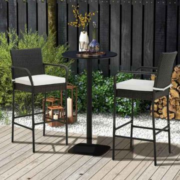 Outdoor Bar Chair Set, 4 pcs, 58.42 × 53.34 × 116.84 cm