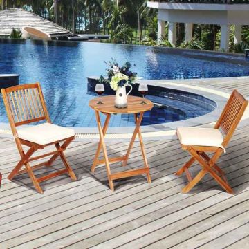 Outdoor bistro set, 3 pieces, 2 chairs and a table