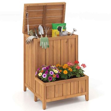 Outdoor storage box with planter box, 2 in 1, 58.4 × 71.1 × 53.3 cm