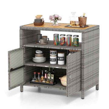 Outdoor storage cabinet, 2 doors, Grey, 90.2 × 86.4 × 53.3 cm