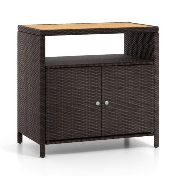 Outdoor storage cabinet, 2 doors, Brown, 90.2 × 86.4 × 53.3 cm