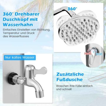 Outdoor shower, 60 l, 22 × 227 × 18.5 cm