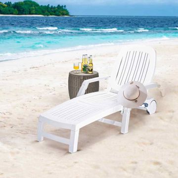 Outdoor lounger, 5 backrest positions, 152.5–190 × 73.5 × 40–92 cm