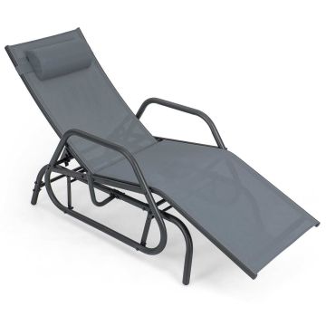 Outdoor daybed, with backrest and pillow, Brown/Grey, 152.4 × 99.1 × 66 cm