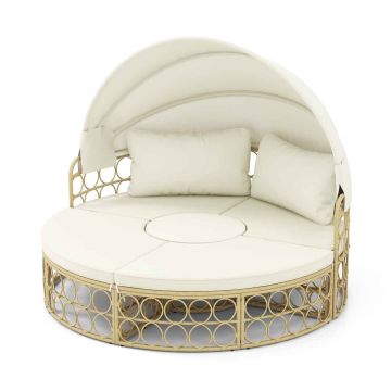 Outdoor daybed, with retractable canopy, 180.34 × 149.86 cm