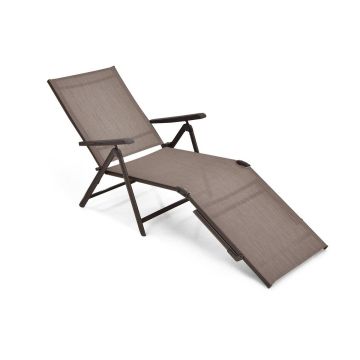 Outdoor lounger, foldable, 5 positions, 63.5 × 21.5 × 79.5 cm