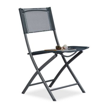 Õuetool Relaxdays, 1 tk, Hall, 46 × 87 × 48 cm