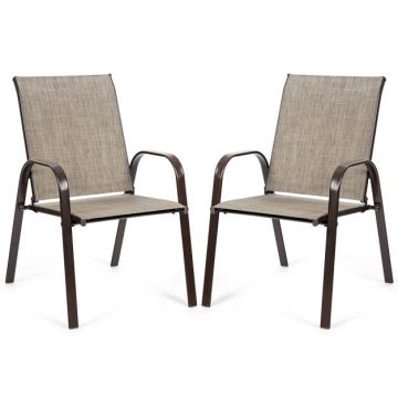 Outdoor chairs, 2 pcs, Grey, 72.39 × 55.88 × 90.17 cm
