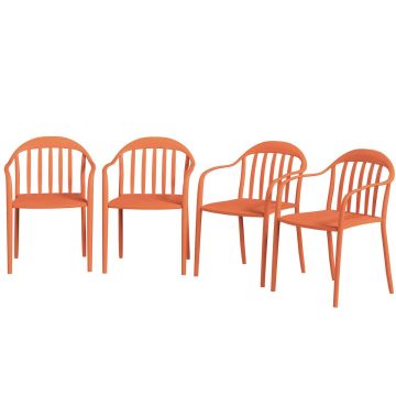 Välistoolid, 4 tk, Punane, 57 × 78 × 54 cm