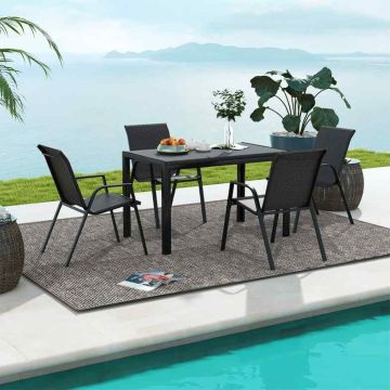 Outdoor chairs, 4 pcs, Brown