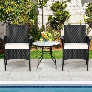 Outdoor Chair Set, 2 pcs, Black