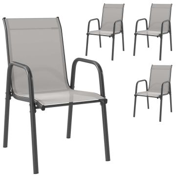 Välikäetoolide komplekt, 4 tooli, 69 × 87 × 51 cm