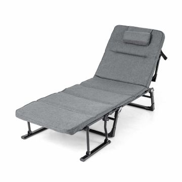Outdoor chair, 3 in 1, 6 backrest positions, Gray, 67.31 × 86.36 × 91.44 cm