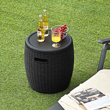 Outdoor ice cooler, 45 l, brown/black