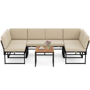 Outdoor sofa set, 6 pieces, Sand