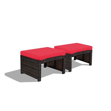 Outdoor footstool set, 2 pcs, Brown/multicoloured