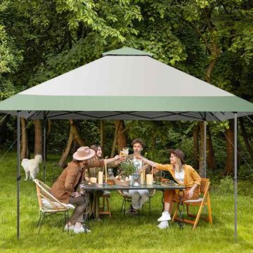 Outdoor gazebo, 3 height positions, 400 × 400 × 245–305 cm