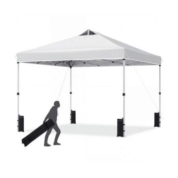 Outdoor gazebo, 3 height positions, White