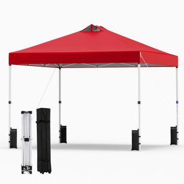 Outdoor gazebo, Red, 3 × 3 m
