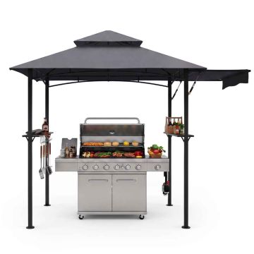 Outdoor gazebo, foldable, 2 shelves, 9 hooks, 245 × 254 × 148 cm