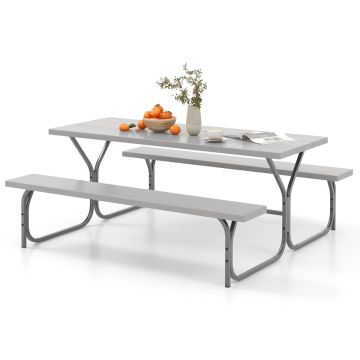 Outdoor Picnic Table Set, 182.88 × 76.2 × 73.66 cm