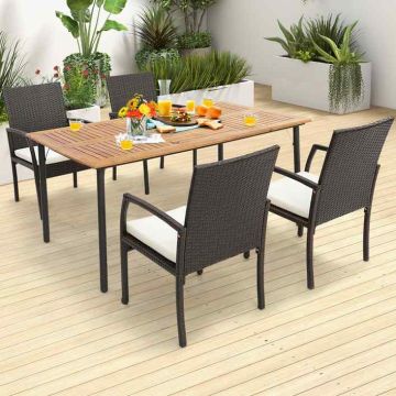 Outdoor Wicker Chair Set, 2 pcs, 62.23 × 88.9 × 55.88 cm