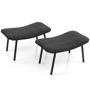 Outdoor pouf, ottoman or stool, Brown, 68.58 × 40.64 × 38.1 cm