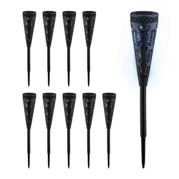 Õue päikesevalgustid Relaxdays, 10 tk, Mustad, Ø 7 × 41 cm