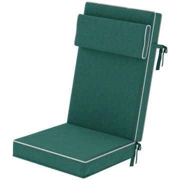 Подушка для уличного сиденья, с подголовником, 120 × 47 × 9,5 см