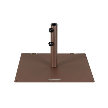 Outdoor umbrella base, 2 adapters, 2 handles, Brown, 60.96 × 60.96 × 35.56 cm