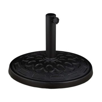 Подставка для уличного зонта Relaxdays 10042446.0, 2 адаптера, Чёрная, 48,5 × 34 × 48,5 см