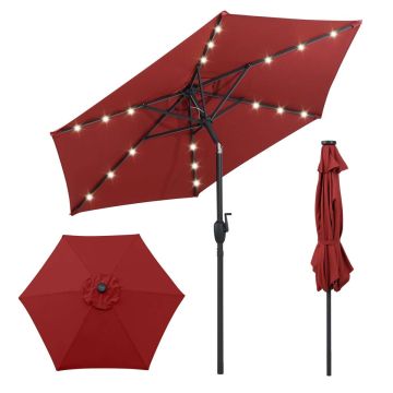 Outdoor umbrella, 18 LEDs, 228.6 × 225.55 cm