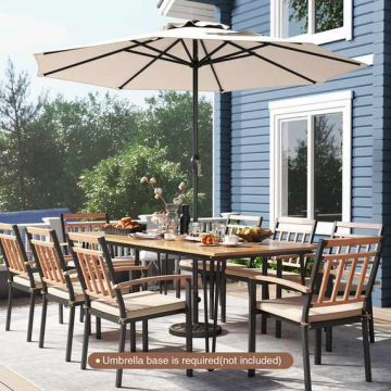 Outdoor Umbrella, 8 Ribs, Sand, 8.5 × 8.5 × 7.4 ft