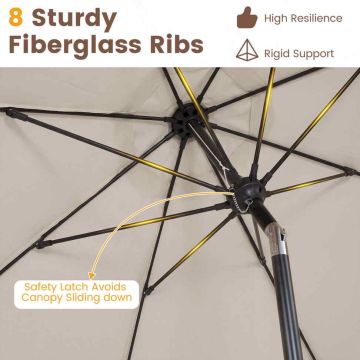 Outdoor Umbrella, 8 Poles, Sand