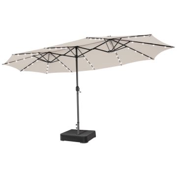 Outdoor umbrella, double, 48 LED lights, 470 × 280 × 251 cm
