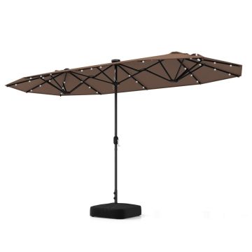 Outdoor Umbrella, Double-Sided, 36 Light Beads, 13 × 6.6 × 8 ft
