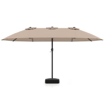 Outdoor umbrella, double-sided, Brown, 286 × 248 × 464 cm