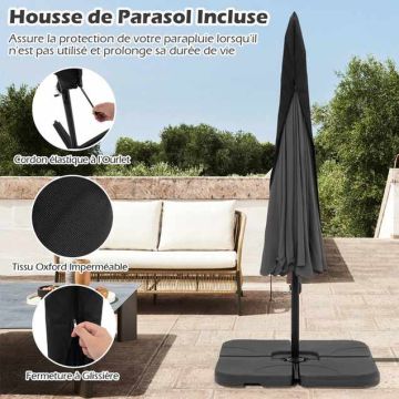 Outdoor umbrella, hanging, Ø 290 × 250 cm