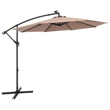 Outdoor umbrella, tilted, 40 LED, 300 × 250 × 300 cm