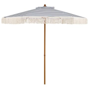 Outdoor umbrella, with fringes, Ø 213.36 × 231.65 cm