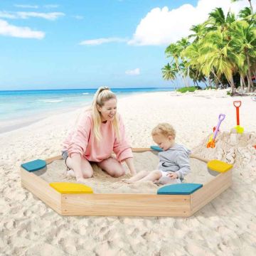 Outdoor sandbox, 6 seats, 139.7 × 121.9 × 14 cm