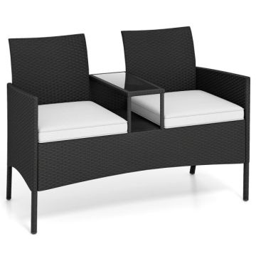 Outdoor sofa, 2-seater, 126 × 62 × 84 cm