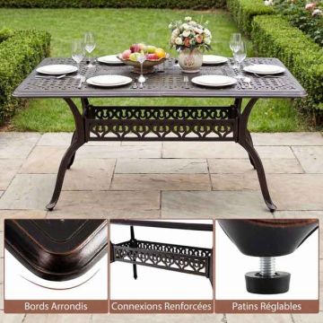 Outdoor table, for 6–8 people, Brown, 150 × 73 × 90 cm