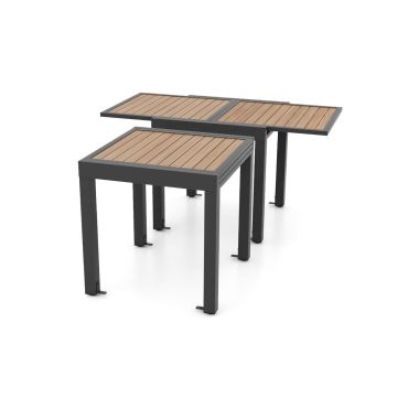 Outdoor table, extendable, for 4-6 people, Grey/Sand, 80-160 × 80 × 74.9 cm