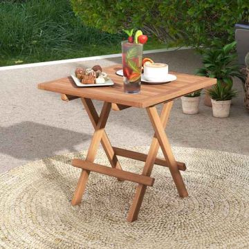 Outdoor table, square, foldable, 50.8 × 50.8 × 50.8 cm