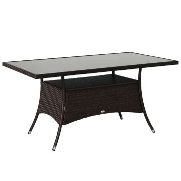 Välimööbli laud Outsunny 150x85x74cm, pruuni värvi