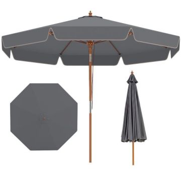Outdoor table umbrella, 8 ribs, Grey, 300 × 300 × 254 cm