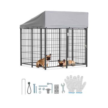 Välikoerapuur VEVOR SKU2025001, Must/hõbedane, 1,12 × 1,15 × 1,25 m